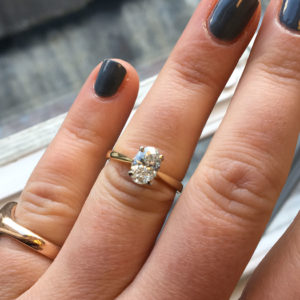 Oval and rose gold solitaire