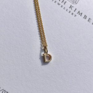 Tiny 'D' initial necklace