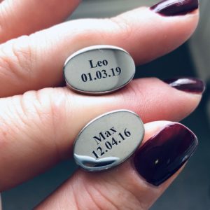 Name and date engraved cufflinks