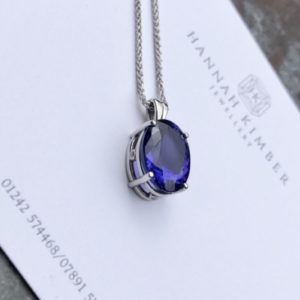 Large tanzanite pendant remodelled from an unworn ring