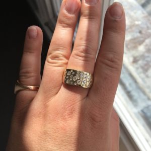 Chunky gold and diamond dress ring