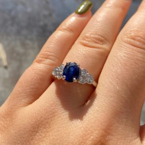 Oval sapphire and diamond ring remodel