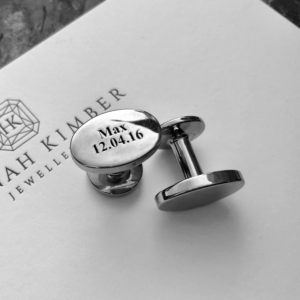 Name and date engraved cufflinks