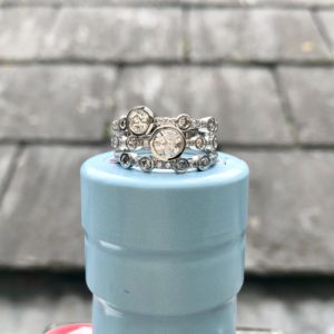 Diamond and platinum bubble dress ring